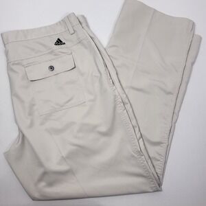 Adidas‎ Golf Pants ClimaLite Beige Flat Dry Fitting Athletic Mens Size 38 x 32